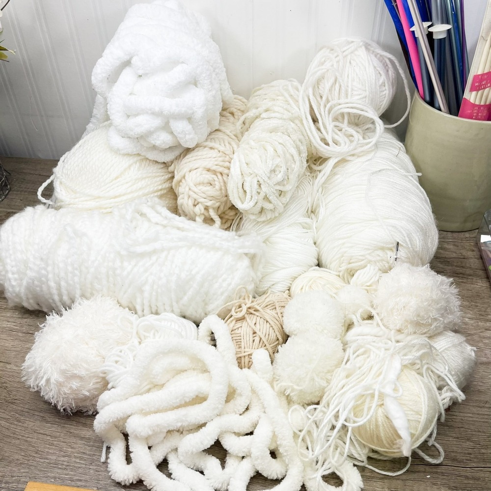 Yarn Assorted Colors Pattern Acrylic Blend Skein Ball Scrap Craft Supply